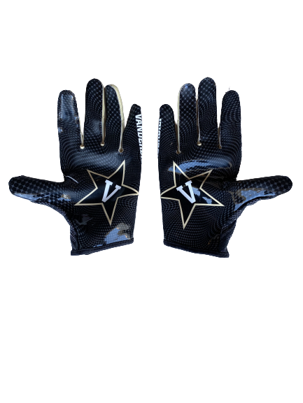 Vanderbilt Football Player Exclusive Football Gloves (Size XL)
