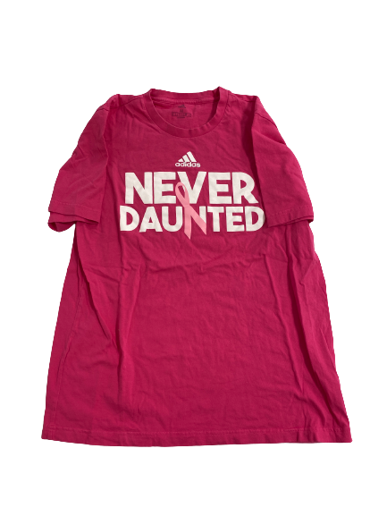 Miller Kopp Indiana Basketball Player-Exclusive "Never Daunted" Breast Cancer Awareness T-Shirt (Size M)