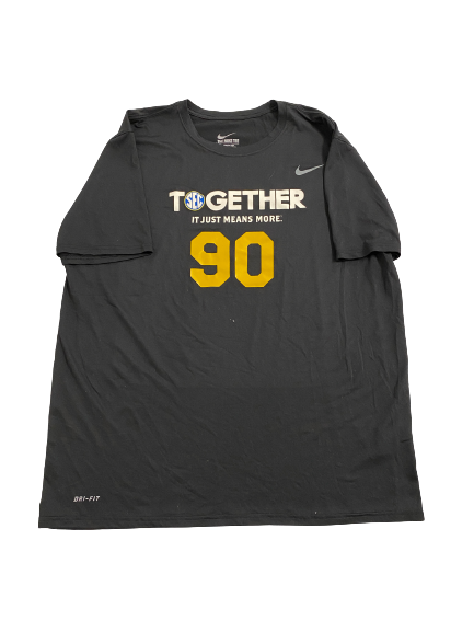 Sean Koetting Missouri Football Player-Exclusive "Together" Pre-Game Warm-Up Shirt With Number (Size XL)