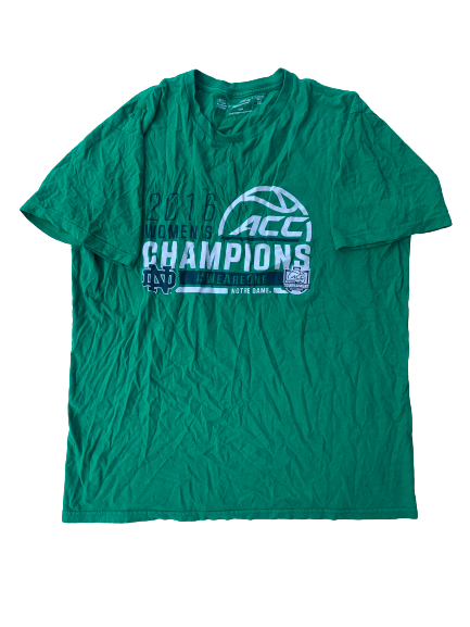 Arike Ogunbowale Notre Dame Team Issued "2016 ACC Champions" T-Shirt (Size L)