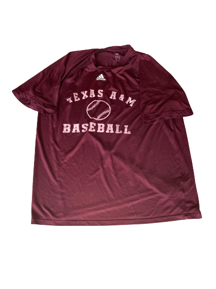 Mason Cole Texas A&M Baseball Team Issued Workout Shirt with Number on Back (Size XL)