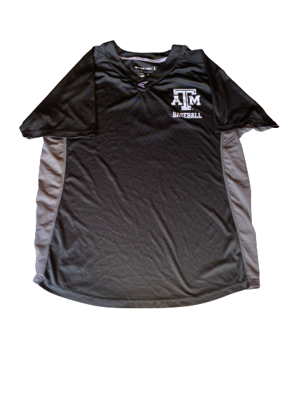 Mason Cole Texas A&M Baseball Team Exclusive Short Sleeve "Strength" Batting Practice Pullover With Number on Back (Size L)