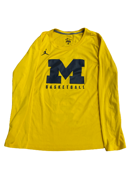 Danielle Rauch Michigan Basketball Team-Issued Long Sleeve Shirt (Size L)