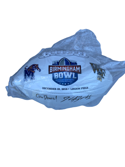 Alex Bachman Wake Forest SIGNED Birmingham Bowl Football
