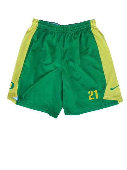Oregon Basketball Player Exclusive Practice Shorts with 