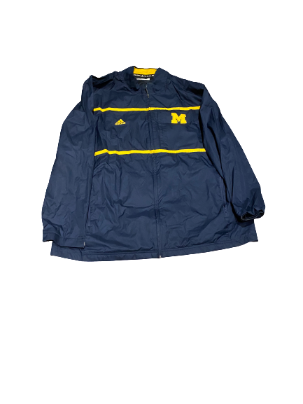Tyrone Wheatley Jr. Michigan Adidas Zip-Up Jacket (Size XXL)