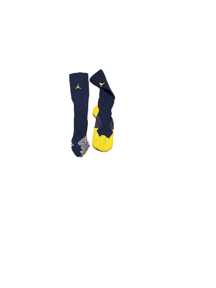 Tyrone Wheatley Jr. Michigan Socks (Size L-Size XL)