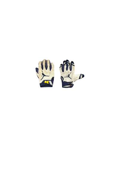 Tyrone Wheatley Jr. Michigan Football Game-Worn Gloves (Size XXL)