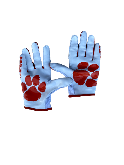 J.C. Chalk Clemson Football Player Exclusive Football Gloves (Size XL)