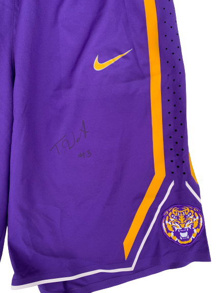Tremont Waters LSU Signed 2017-2018 Game Worn Shorts