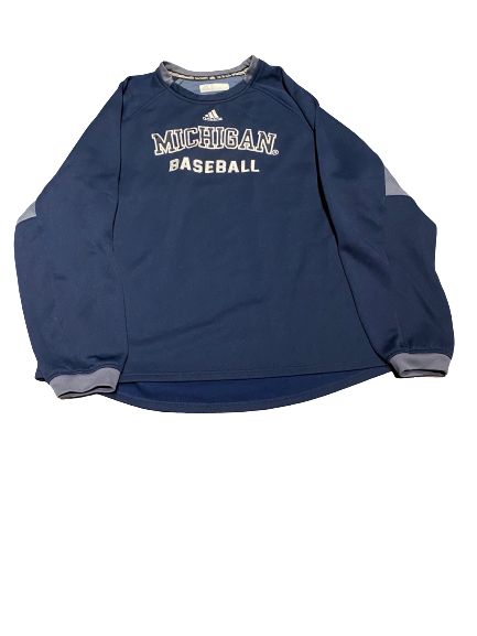 Harrison Wenson Michigan Baseball Adidas Crewneck (Size XXL)