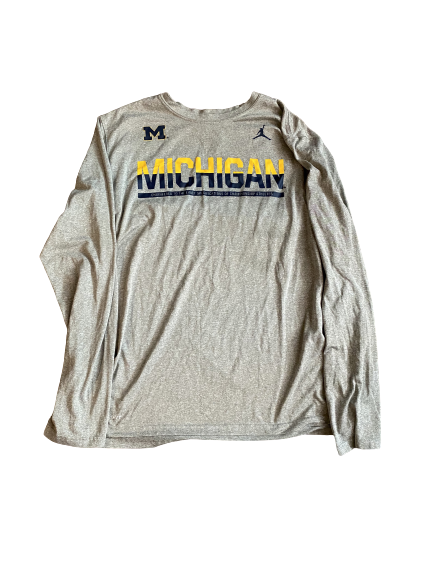 Mike McCray Michigan Jordan Long Sleeve Shirt (Size L)