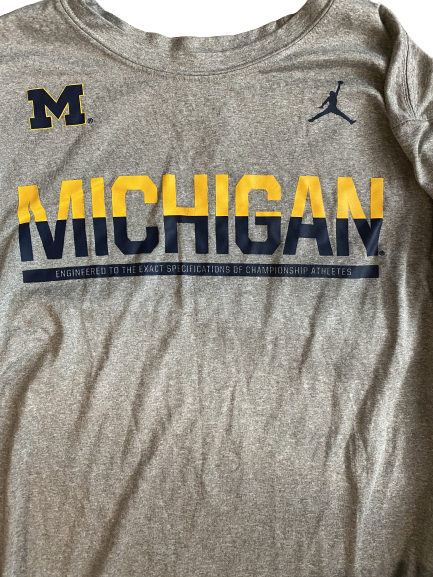 Mike McCray Michigan Jordan Long Sleeve Shirt (Size L)