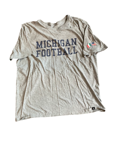 Mike McCray Michigan Football Jordan Team-Exclusive 2017 Italy Trip T-Shirt (Size XL)