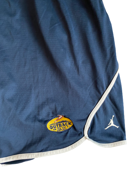 Mike McCray Michigan Jordan Player-Exclusive 2018 Outback Shorts With Number (Size XL)