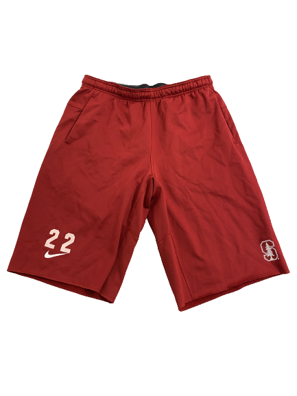 Obi Eboh Stanford Football Player-Exclusive Sweat Shorts With Number (Size L)