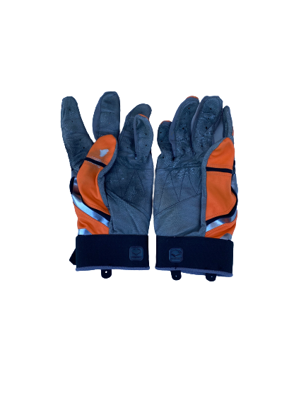 Nick DeNicola Oklahoma State Baseball Game Worn Team Exclusive Batting Gloves (Size 3XL)