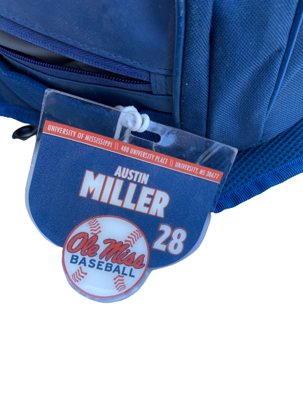 Austin Miller Ole Miss Baseball Player Exclusive Backpack with Number & Player Tag