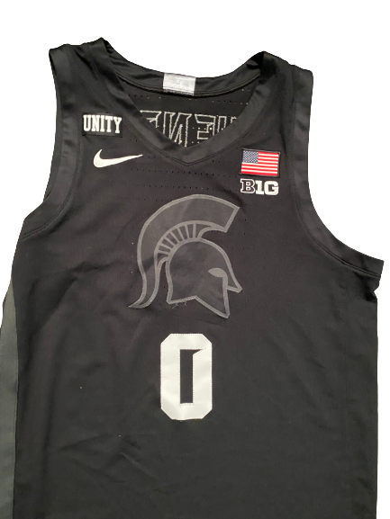 Aaron Henry Michigan State Basketball 2020-2021 Game Worn Uniform Set - Photo matched