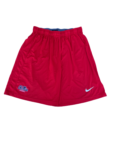 Austin Miller Ole Miss Baseball Team Issued Workout Shorts (Size XL)