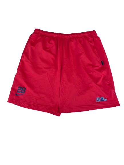 Austin Miller Ole Miss Baseball Team Issued Workout Shorts (Size XL)