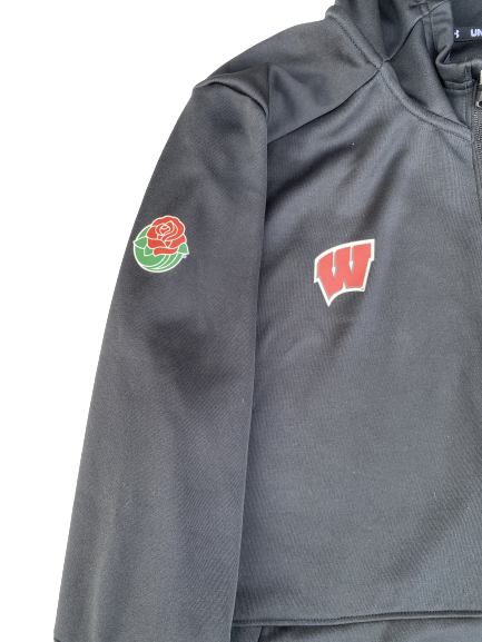 Eric Burrell Wisconsin Football Rose Bowl Player-Exclusive Zip-Up Jacket With Hood (Size L)