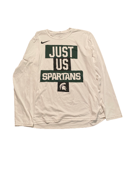Aaron Henry Michigan State Basketball Team Issued Long Sleeve Shirt (Size L)