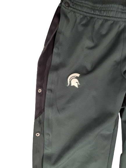 Cassius Winston Michigan State Basketball Pre-Game Warm Up Snap Button Pants (Size L)