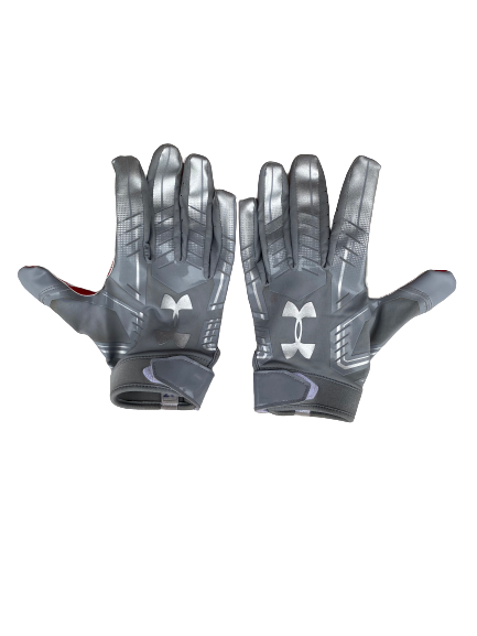 Eric Burrell Wisconsin Football Game-Worn Under Armour Gloves (Size L)(Photo Matched)