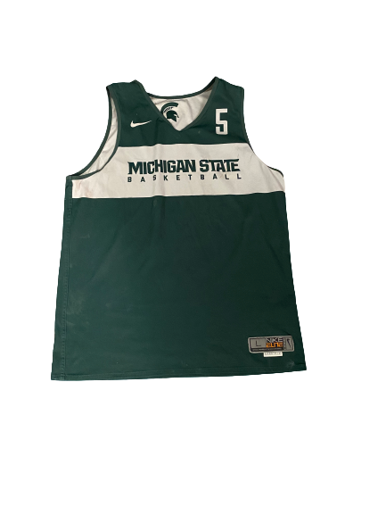 Cassius Winston Michigan State Basketball Signed Reversible Practice Jersey (Size L)