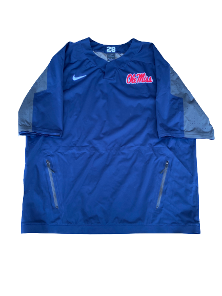 Austin Miller Ole Miss Baseball Team Exclusive Batting Practice Pullover (Size 2XL)