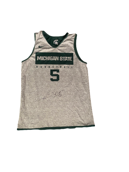 Cassius Winston Michigan State Basketball Signed Reversible Practice Jersey (Size M)