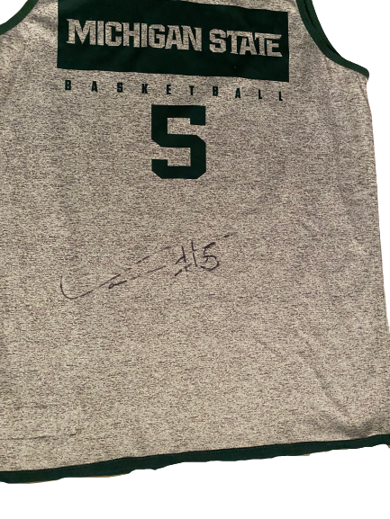 Cassius Winston Michigan State Basketball Signed Reversible Practice Jersey (Size M)