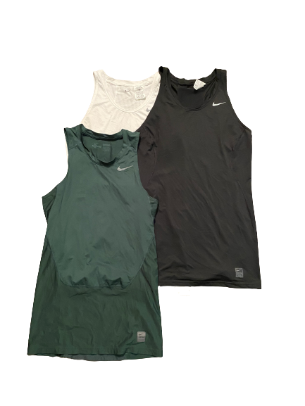 Aaron Henry Michigan State Basketball Team Issued Set of (3) Workout Tanks (Size XLT)