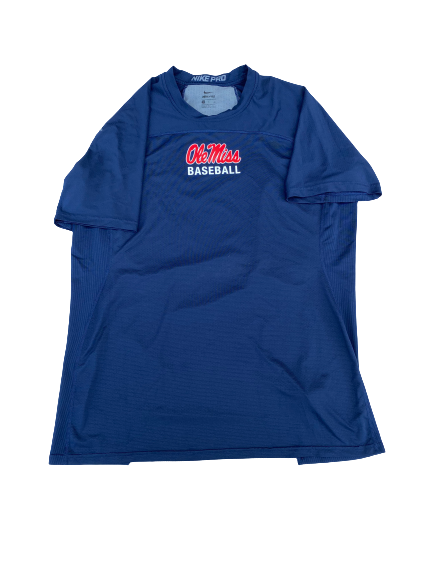 Austin Miller Ole Miss Baseball Team Issued Workout Shirt (Size XL)