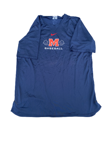 Austin Miller Ole Miss Baseball Team Exclusive Workout Shirt (Size XL)