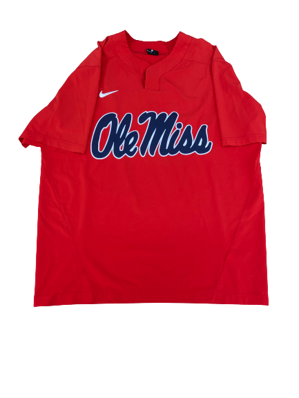 Austin Miller Ole Miss Baseball Team Exclusive Batting Practice Pullover with Number (Size XL)