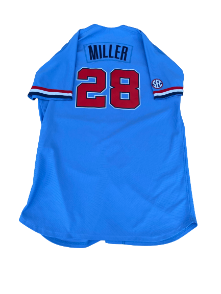 Austin Miller Ole Miss Baseball Game Worn Jersey (Size 52)