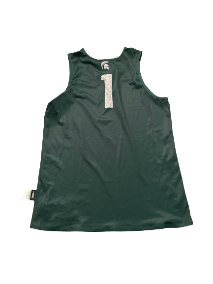 Joshua Langford Michigan State Basketball Player Exclusive Signed Reversible Practice Jersey (Size L)
