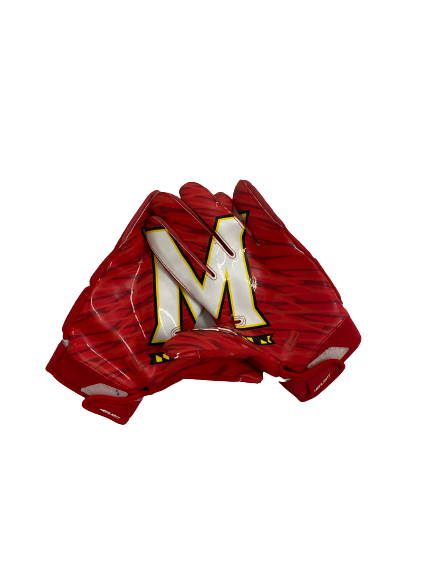 CJ Dippre Maryland Football Player-Exclusive Football Gloves (Size XXL)