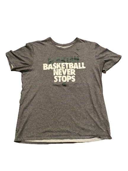 Joshua Langford Michigan State Basketball Team Issued Workout Shirt (Size XL)