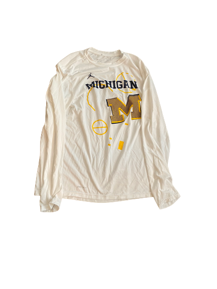 Zavier Simpson Michigan Jordan Long Sleeve Shirt (Size L)