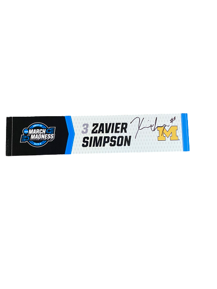 Zavier Simpson Michigan March Madness Sweet 16/Elite 8 Signed Name Plate
