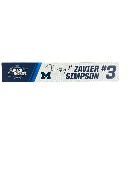 Zavier Simpson Michigan March Madness Sweet 16/Elite 8 Signed Name Plate