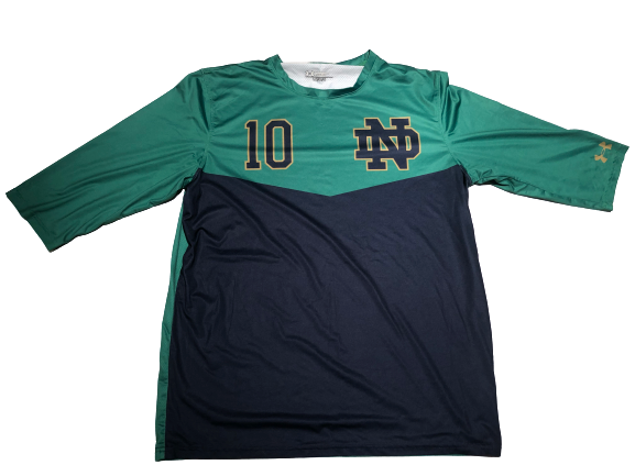 Jake Singer Notre Dame Team Exclusive 1/2 Sleeve Practice Jersey (Size L)