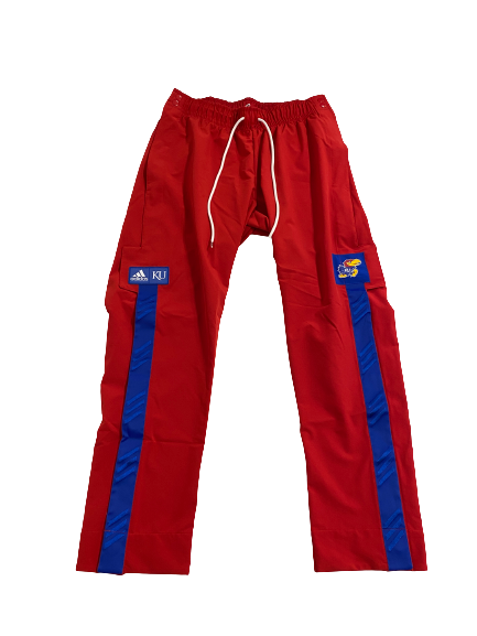 Kansas Basketball Player-Exclusive Pre Game Snap-Button Pants (Size L Length +2)