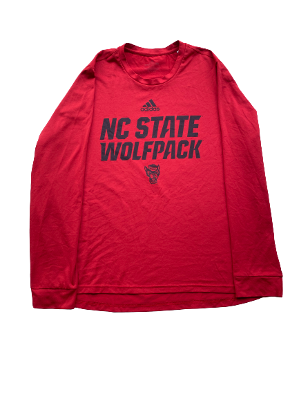 DJ Funderburk NC State Basketball Team Issued Long Sleeve Workout Shirt (Size XL)