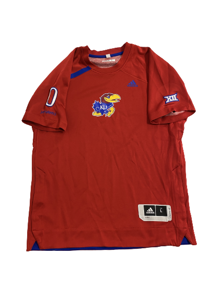 Kansas Basketball Player-Exclusive Pre-Game Shooting Shirt With Number (Size L Length +2)