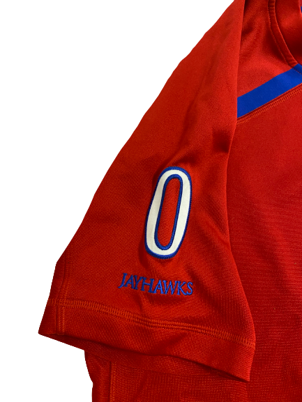 Kansas Basketball Player-Exclusive Pre-Game Shooting Shirt With Number (Size L Length +2)