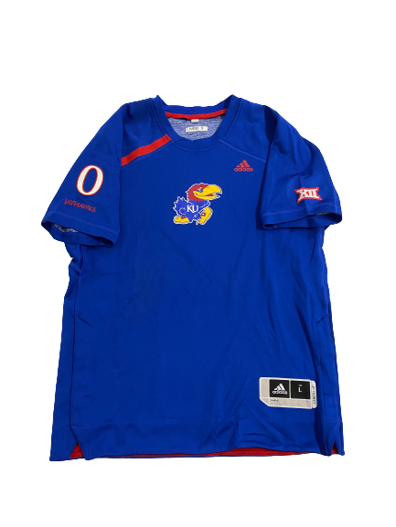 Kansas Basketball Player-Exclusive Pre-Game Shooting Shirt With Number (Size L Length +2)